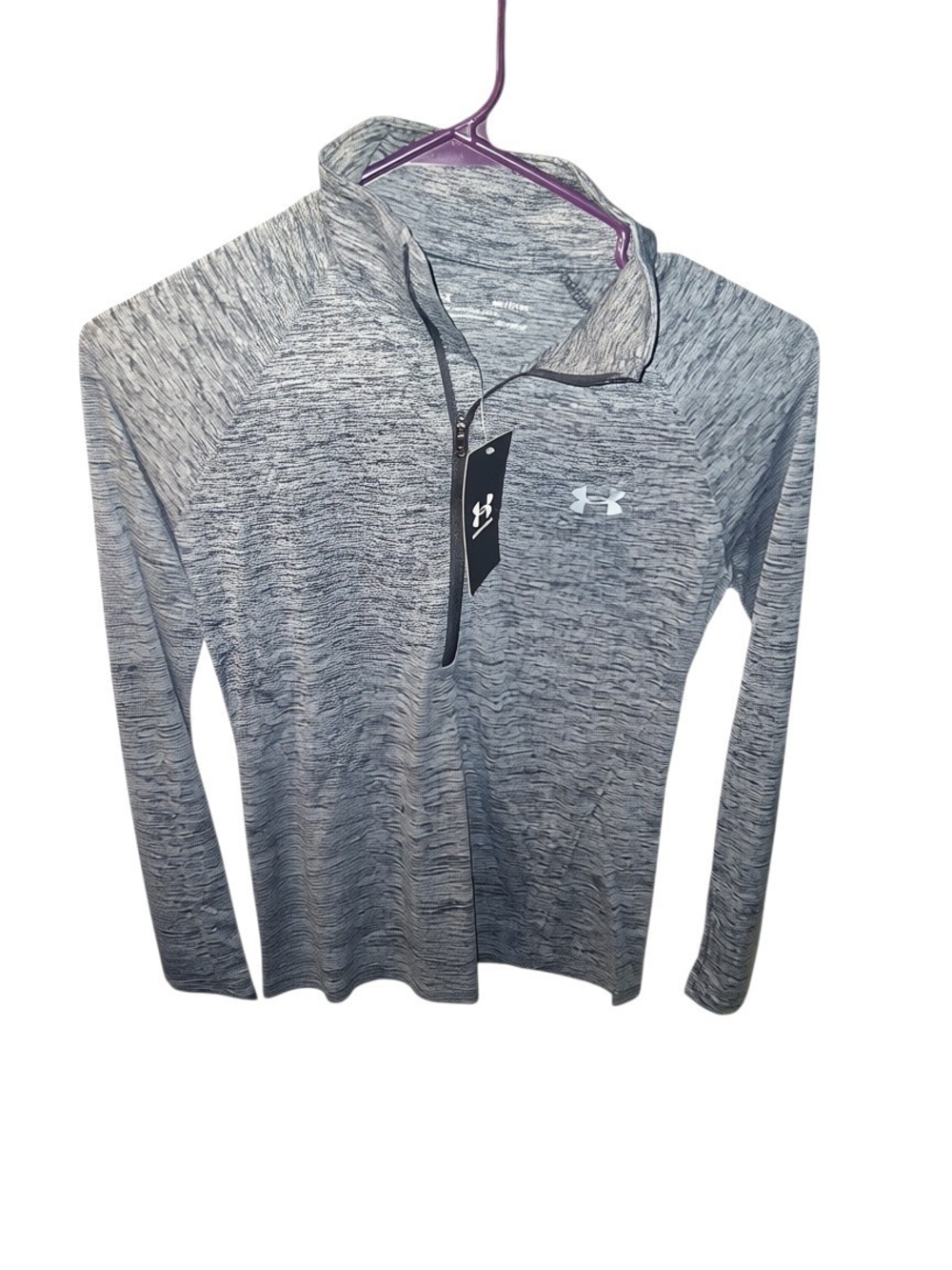 Under Armour Womens Grey HeatGear 1/4 Zip Performance Shirt